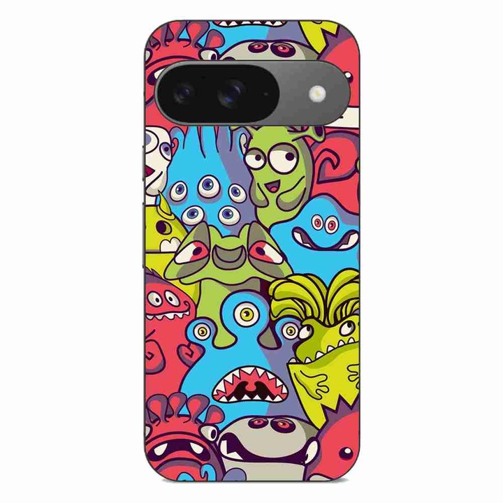 Husa compatibila cu Google Pixel 9 Silicon Gel Tpu Model Squishi Monsters