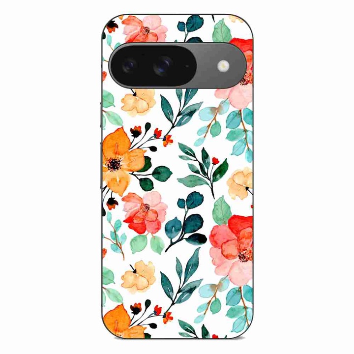 Husa compatibila cu Google Pixel 9 Silicon Gel Tpu Model Painted Flowers