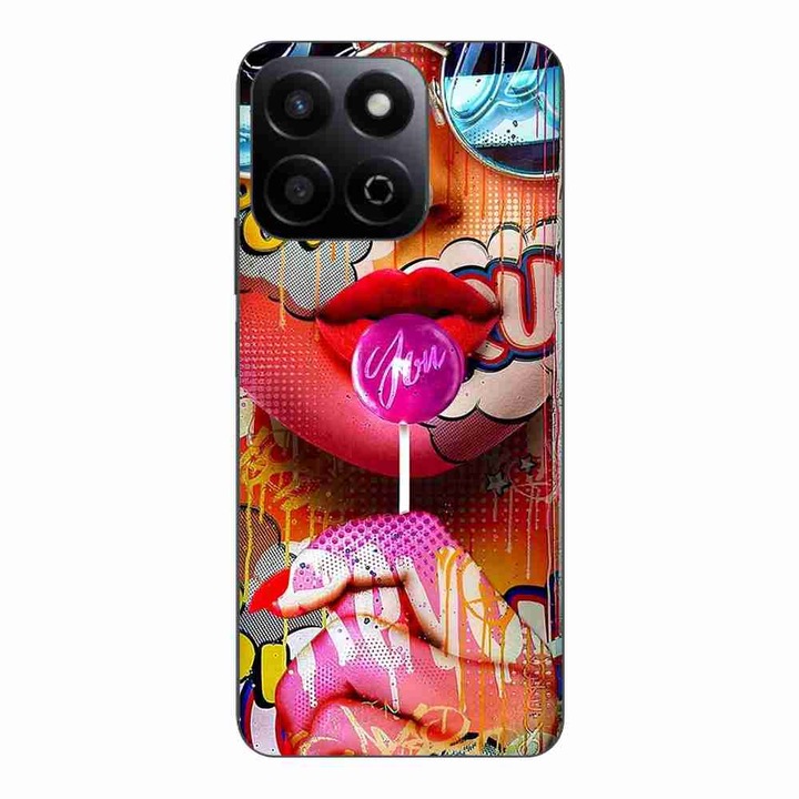 Калъф, съвместим с модел Honor 200 Smart Silicone Gel Tpu Pop Art Lolipop