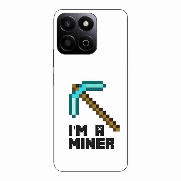 Husa compatibila cu Honor 200 Smart Silicon Gel Tpu Model Minecraft Miner