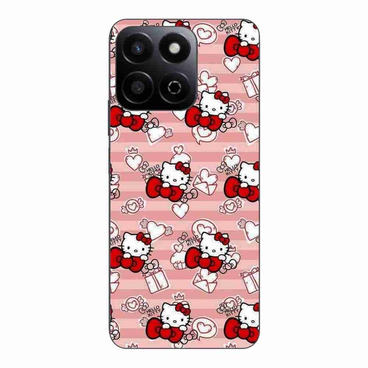 Husa compatibila cu Honor 200 Smart Silicon Gel Tpu Model Hello Kitty Roz Pattern