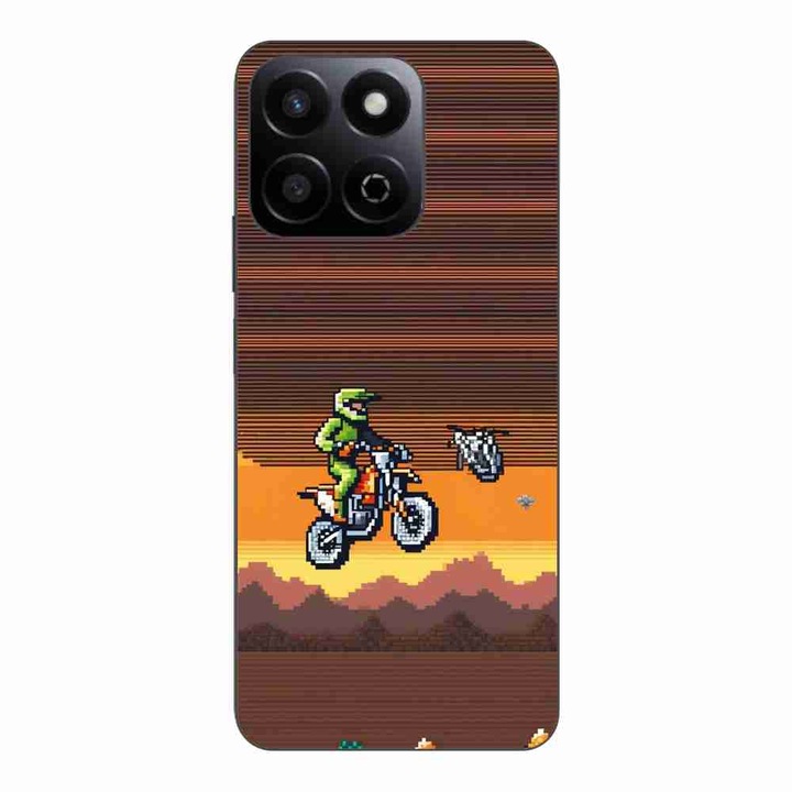 Husa compatibila cu Honor 200 Smart Silicon Gel Tpu Model Pixel Art Motorcross