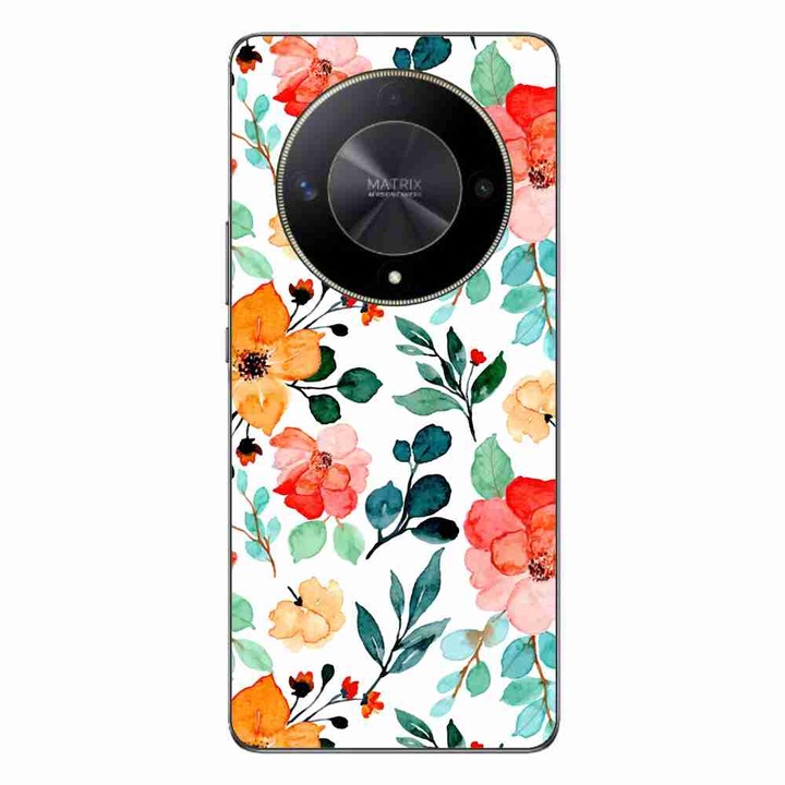Калъф, съвместим с Honor Magic6 Lite Silicone Gel Tpu Painted Flowers Pattern