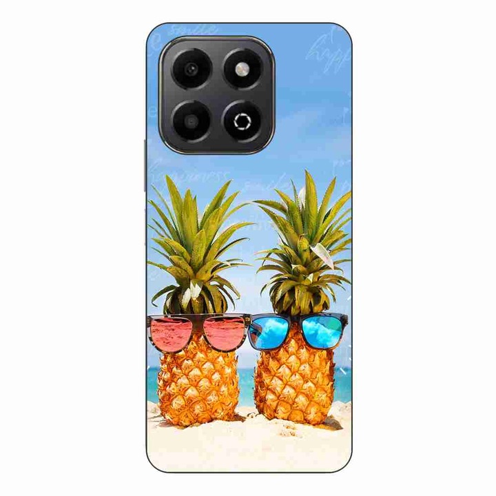 Кейс, съвместим с Honor X6b Silicone Gel Tpu Модел Beach Pinneaples