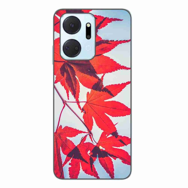 Husa compatibila cu Honor X7a Silicon Gel Tpu Model Frunze de toamna