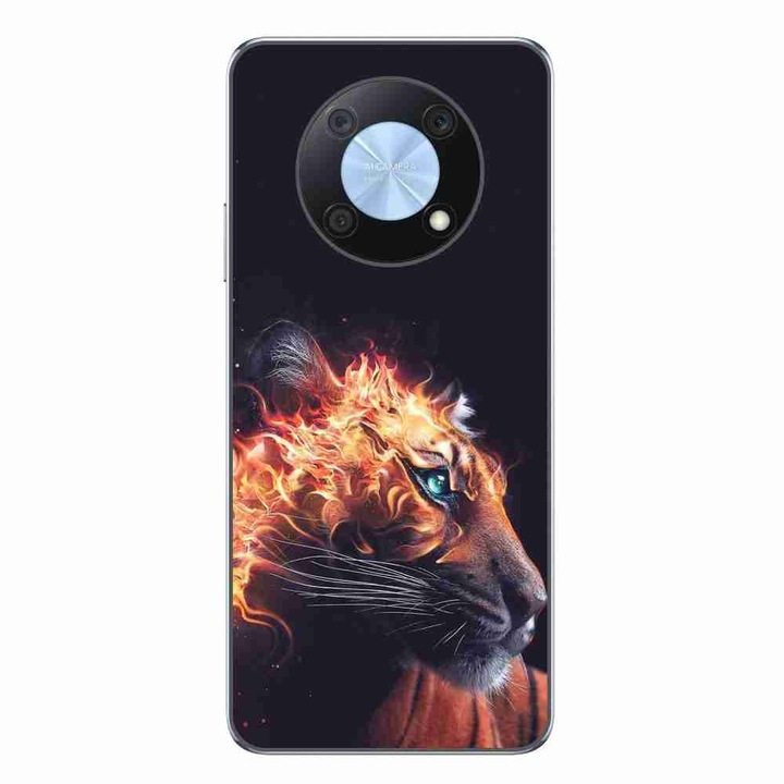Кейс, съвместим с Huawei Nova Y90 Silicon Gel Tpu Модел Flameborn Tiger