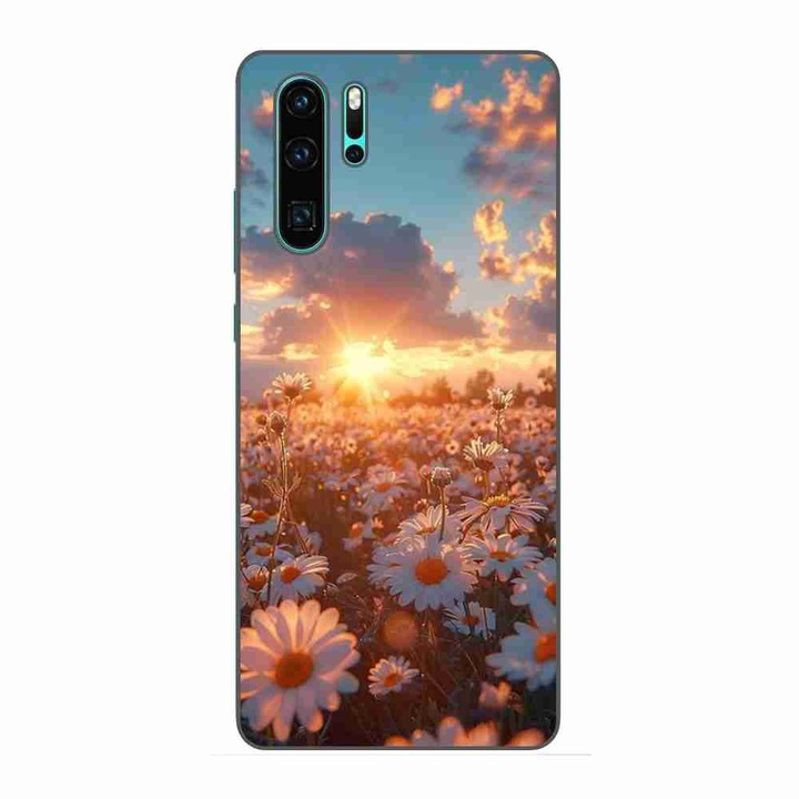 Калъф, съвместим с Huawei P30 Pro Silicone Gel Tpu Sunrise Pattern with Flowers
