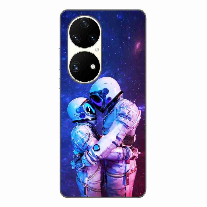 Кейс, съвместим с Huawei P50 Pro Silicone Gel Tpu Модел Astronauts Couple