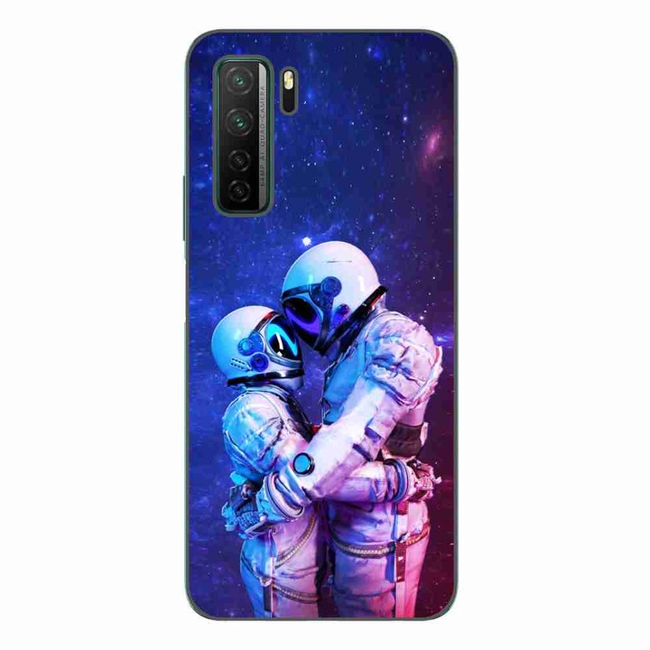 Калъф, съвместим с Huawei P40 Lite 5G Silicon Gel Tpu Модел Astronauts Couple