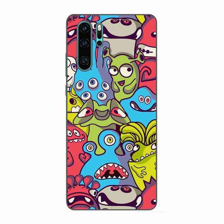 Калъф, съвместим с Huawei P30 Pro Silicone Gel Tpu Pattern Squishi Monsters
