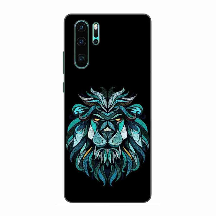 Калъф, съвместим с Huawei P30 Pro Silicone Gel Tpu Pattern Abstract Lion