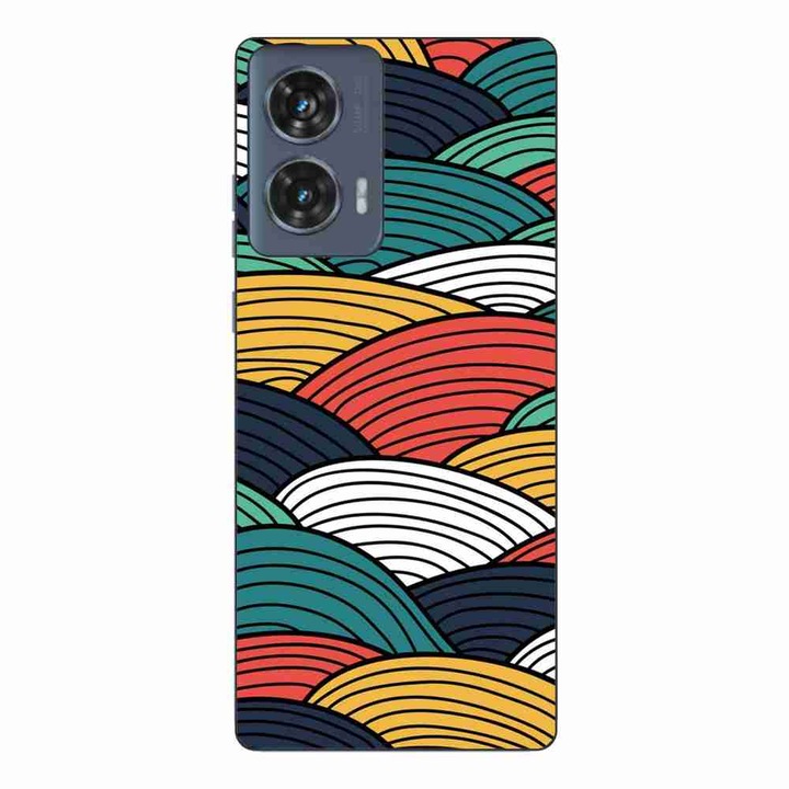 Калъф, съвместим с Motorola Edge 50 Fusion Silicon Gel Tpu Pattern Abstract Striped Peaks