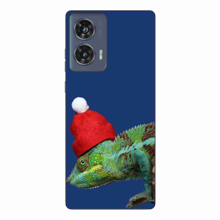 Калъф, съвместим с Motorola Edge 50 Fusion Silicone Gel Tpu Pattern Christmas Chameleon