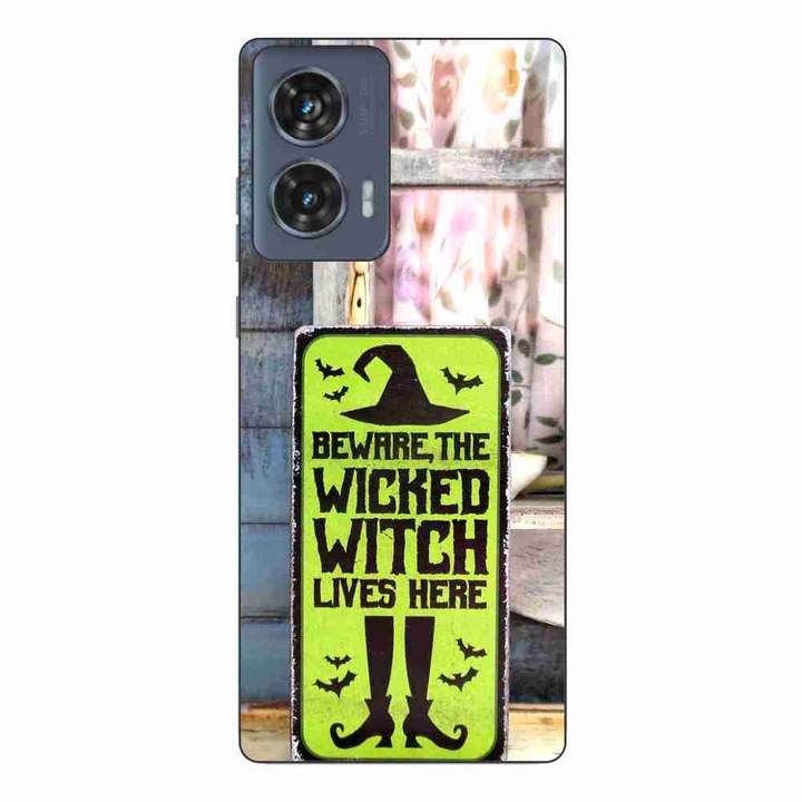 Калъф, съвместим с Motorola Edge 50 Fusion Silicone Gel Tpu Pattern Halloween Wicked Witch Lives Here