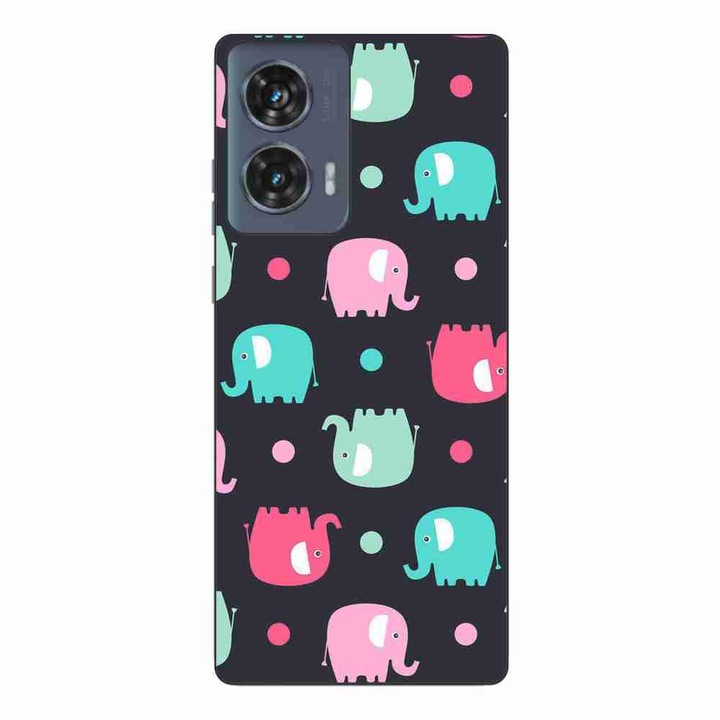 Калъф, съвместим с модел Motorola Edge 50 Fusion Silicone Gel Tpu Elephant Pattern