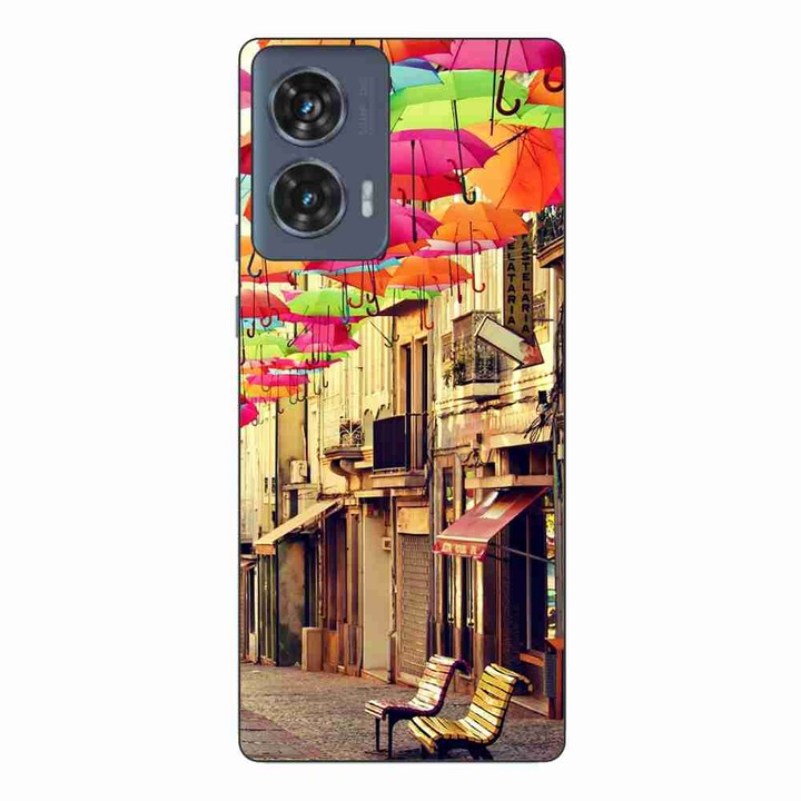 Husa compatibila cu Motorola Edge 50 Fusion Silicon Gel Tpu Model Strada Umbrele Colorate