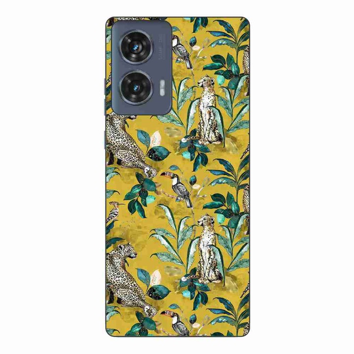 Калъф, съвместим с модел Motorola Edge 50 Fusion Silicon Gel Tpu Yellow Jungle Pattern