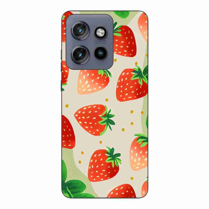Husa compatibila cu Motorola Edge 50 Neo Silicon Gel Tpu Model Capsuni Pattern