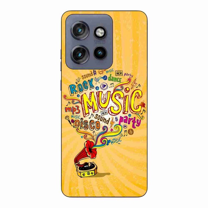 Husa compatibila cu Motorola Edge 50 Neo Silicon Gel Tpu Model Muzica la Gramofon