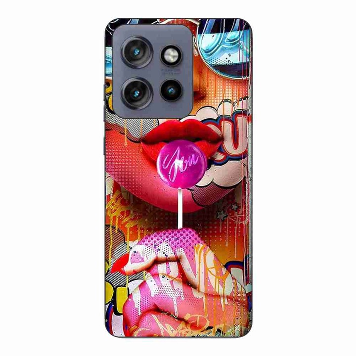 Husa compatibila cu Motorola Edge 50 Neo Silicon Gel Tpu Model Pop Art Lolipop