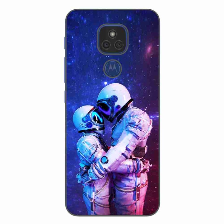 Husa compatibila cu Motorola Moto G9 Play Silicon Gel Tpu Model Astronauts Couple