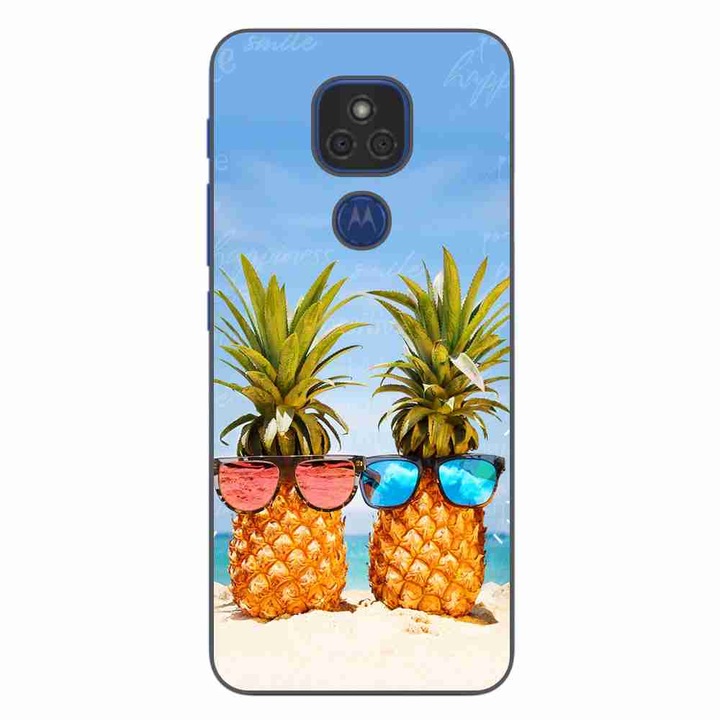 Кейс, съвместим с Motorola Moto G9 Play Silicone Gel Tpu Модел Beach Pinneaples