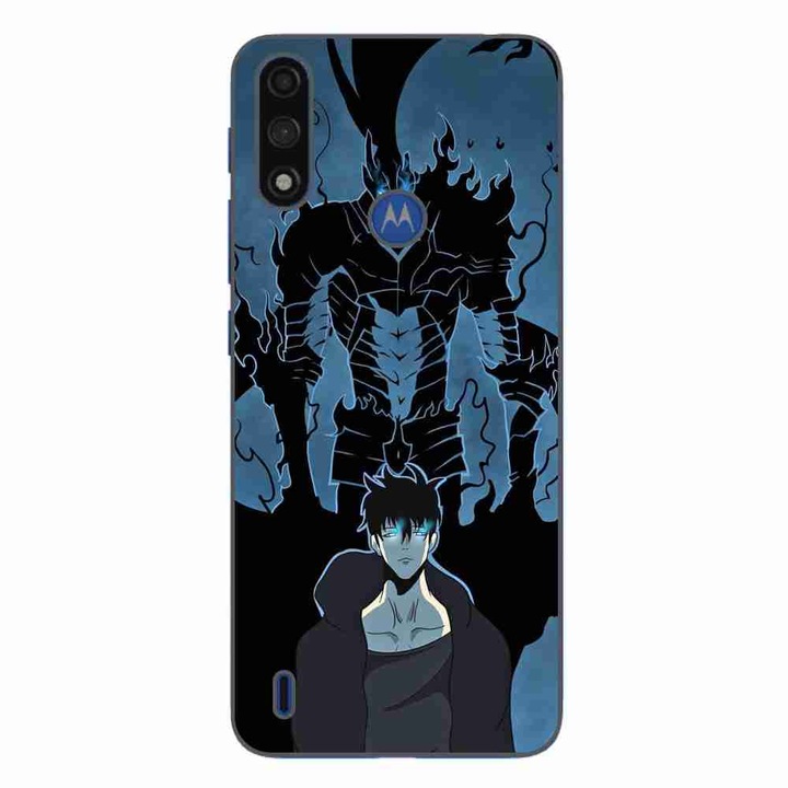 Кейс, съвместим с Motorola Moto E7 Power Silicone Gel Tpu Model Solo Leveling Igris