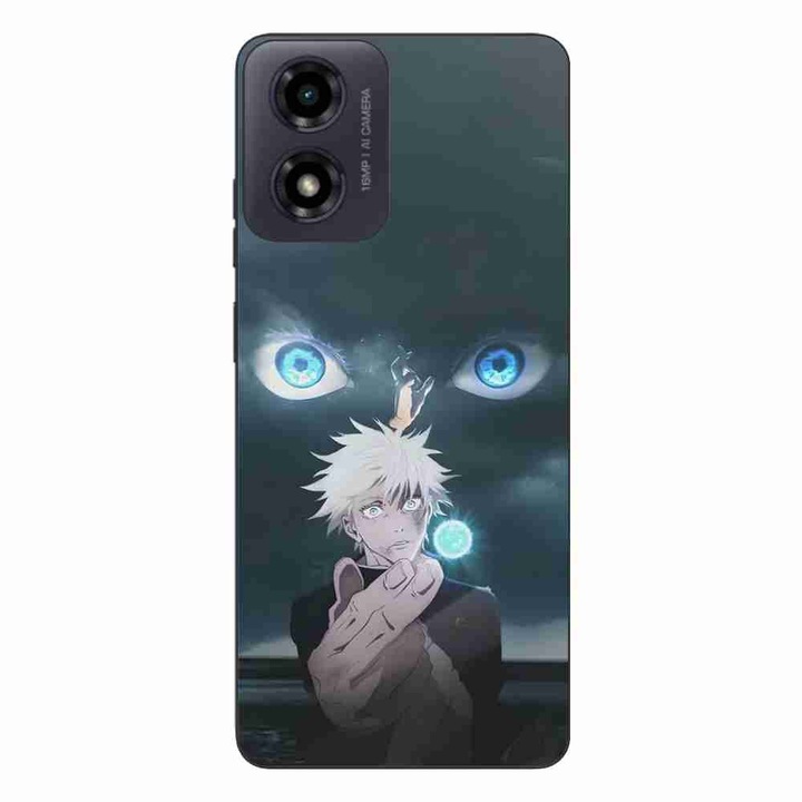 Калъф, съвместим с Motorola Moto G24 Silicone Gel Tpu Pattern Jujutsu Kaisen Six Eyes