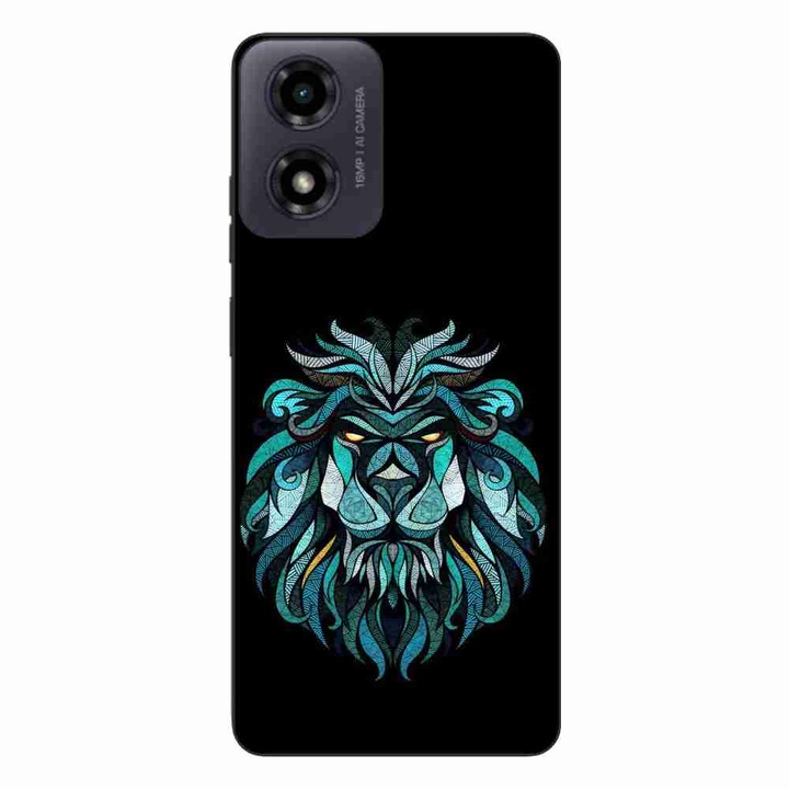 Калъф, съвместим с Motorola Moto G24 Silicone Gel Tpu Pattern Abstract Lion