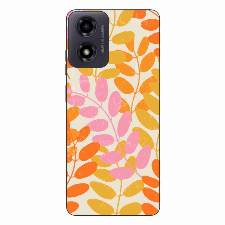 Калъф, съвместим с Motorola Moto G24 Silicone Gel Tpu Pattern Summer Leaves