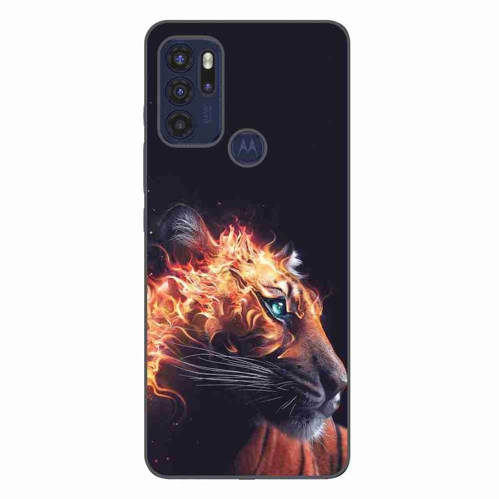 Husa compatibila cu Motorola Moto G60S Silicon Gel Tpu Model Flameborn Tiger