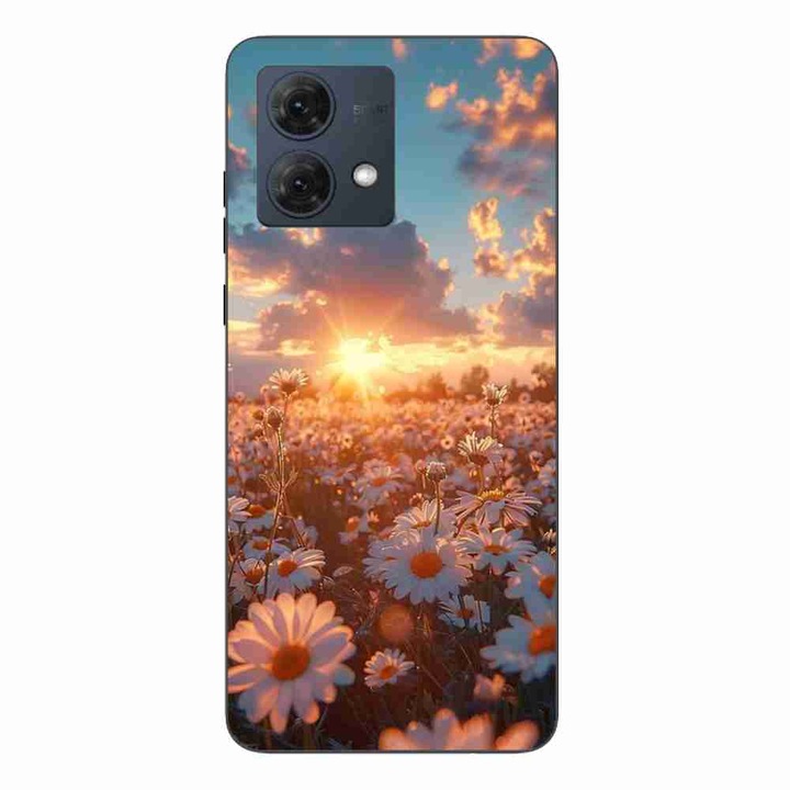 Husa compatibila cu Motorola Moto G84 Silicon Gel Tpu Model Rasarit cu Flori