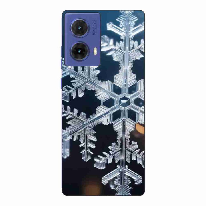 Кейс, съвместим с Motorola Moto G85 Silicone Gel Tpu Модел Big Snowflake