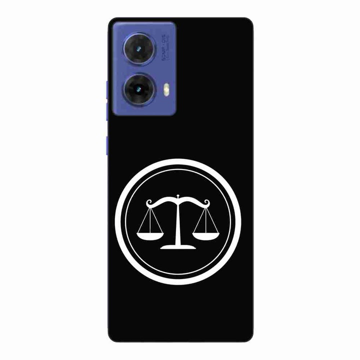 Калъф, съвместим с Motorola Moto G85 Silicone Gel Tpu Pattern Scales of Justice