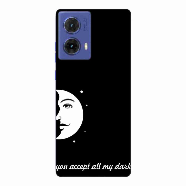 Калъф, съвместим с Motorola Moto G85 Silicone Gel Tpu Couple Pattern Moon Pattern