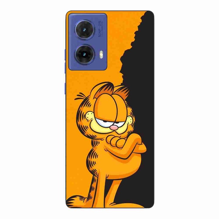 Кейс, съвместим с Motorola Moto G85 Silicon Gel Tpu Модел Garfield Black and Orange