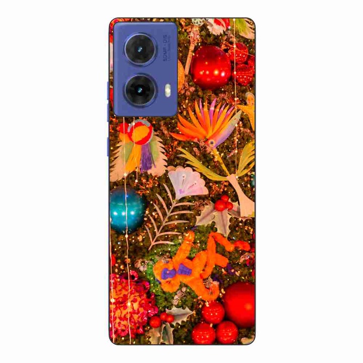 Калъф, съвместим с Motorola Moto G85 Silicone Gel Tpu Christmas Pattern Vintage Tree Decor