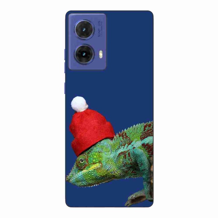 Кейс, съвместим с Motorola Moto G85 Silicone Gel Tpu Pattern Christmas Chameleon