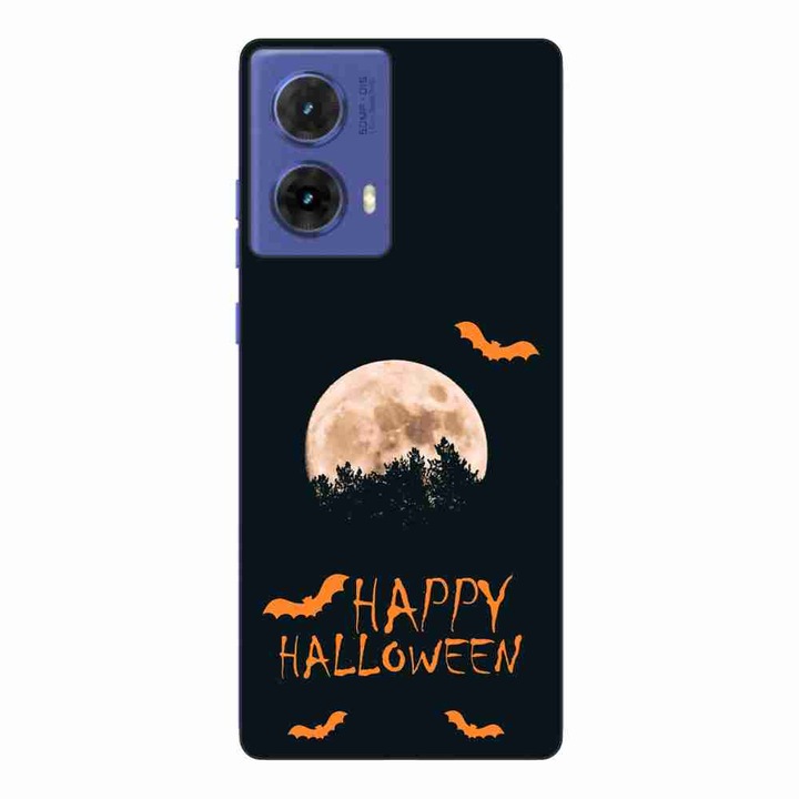 Калъф, съвместим с Motorola Moto G85 Silicone Gel Tpu Pattern Happy Halloween Full Moon