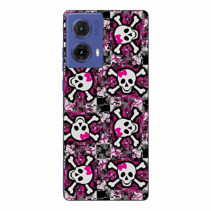 Калъф, съвместим с Motorola Moto G85 Silicone Gel Tpu Pop Art Skeleton Pattern