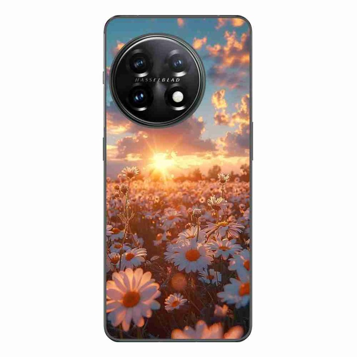 Husa compatibila cu OnePlus 12 Silicon Gel Tpu Model Rasarit cu Flori