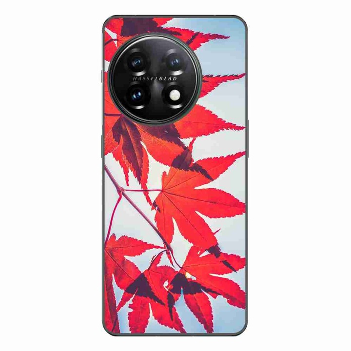 Husa compatibila cu OnePlus 12 Silicon Gel Tpu Model Frunze de toamna