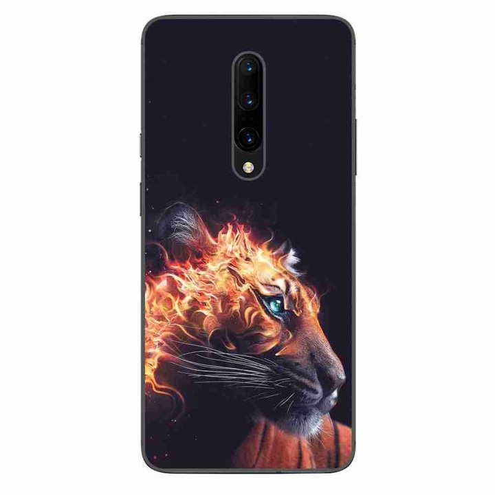 Husa compatibila cu OnePlus 7 Pro Silicon Gel Tpu Model Flameborn Tiger