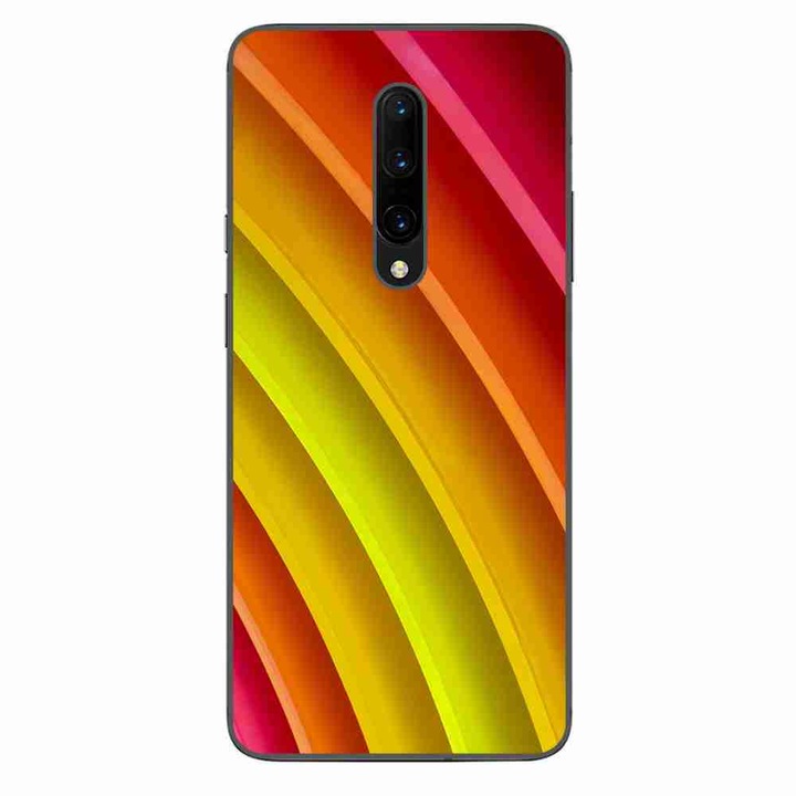 Husa compatibila cu OnePlus 7 Pro Silicon Gel Tpu Model Abstract Stripes
