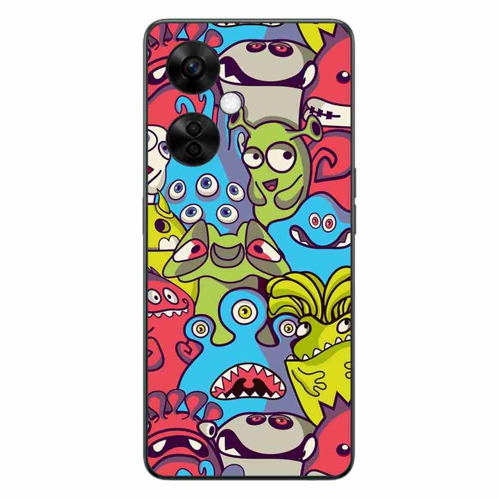 Калъф, съвместим с OnePlus Nord CE3 Lite Silicone Gel Tpu Pattern Squishi Monsters