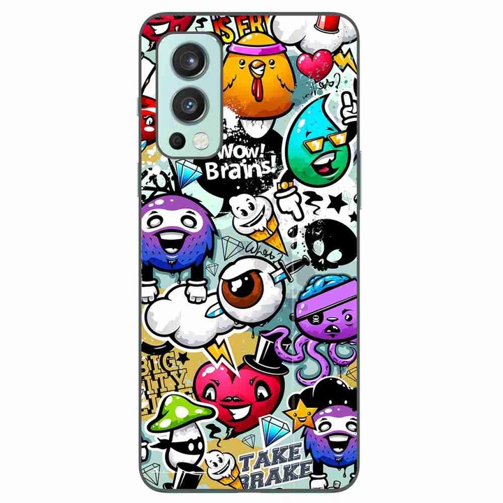 Калъф, съвместим с OnePlus Nord 2 Silicone Gel Tpu Pattern Pop Art Graffiti
