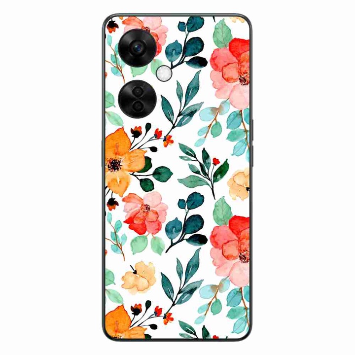 Калъф, съвместим с OnePlus Nord CE3 Lite Silicone Gel Tpu Pattern Painted Flowers