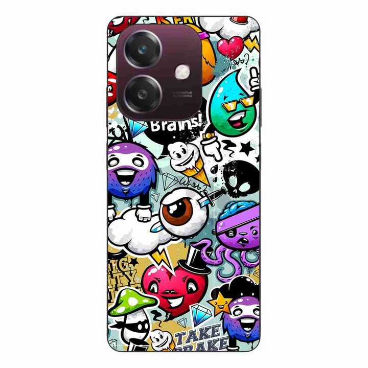 Husa compatibila cu Oppo A40 Silicon Gel Tpu Model Pop Art Graffiti