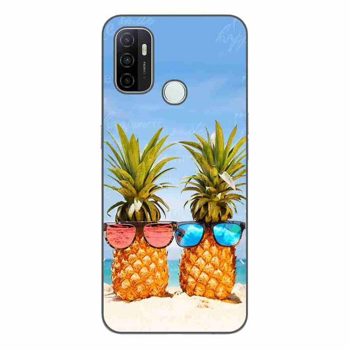 Калъф, съвместим с Oppo A53 Silicone Gel Tpu Model Beach Pinneaples