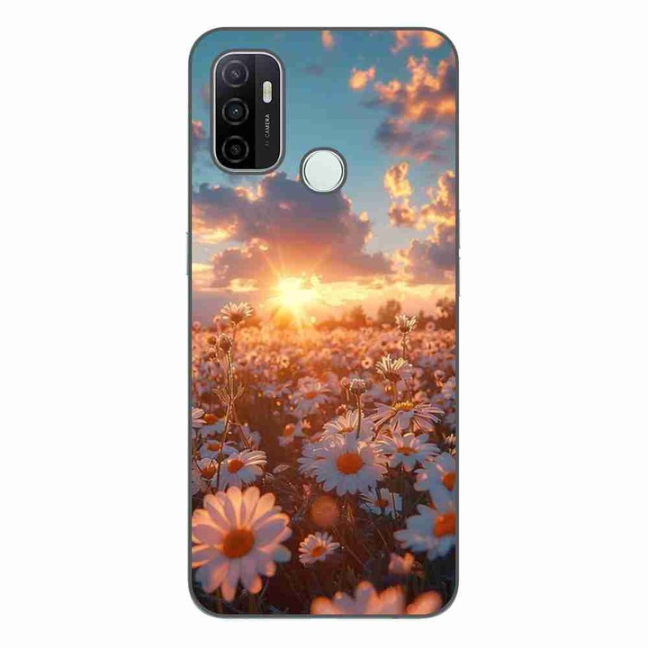 Калъф, съвместим с Oppo A53 Silicone Gel Tpu Sunrise Pattern with Flowers